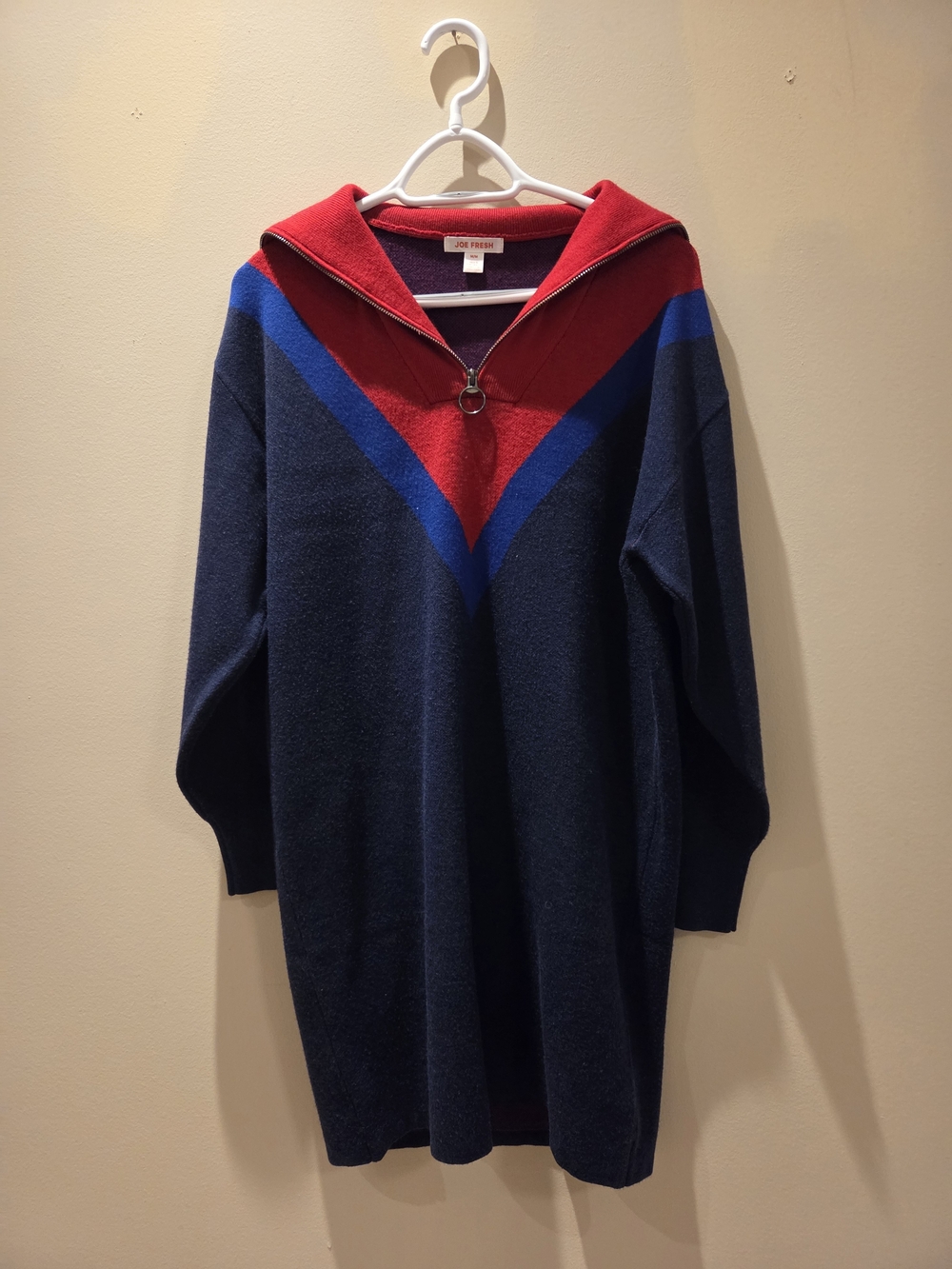 JOW FRESH NWOT Navy Colorblock Sweater Dress, Size M